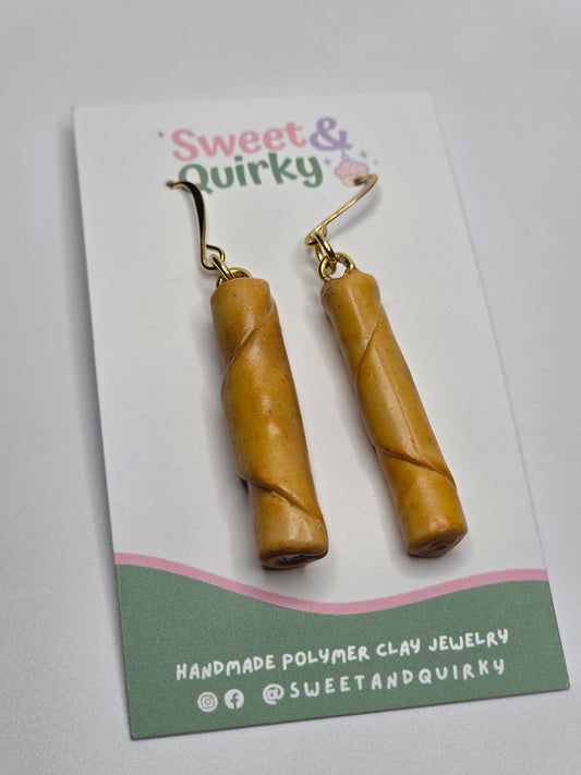 Mini Lumpia Food Earrings