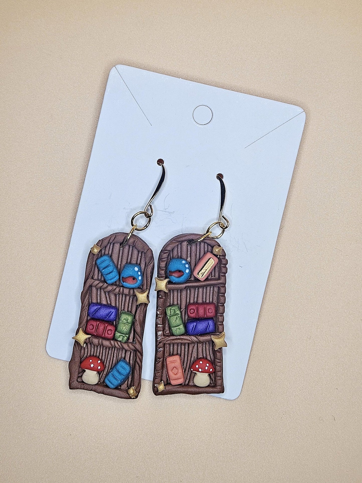 Enchanted Bookshelf Dangle Earrings