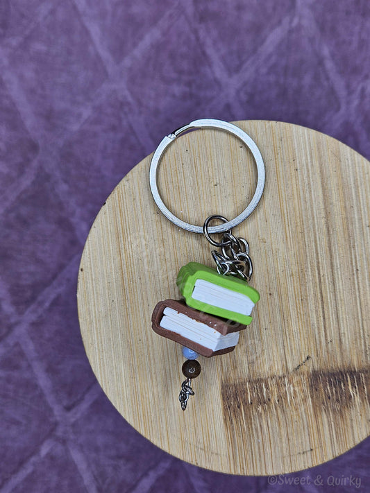 Stack of Books Keychain