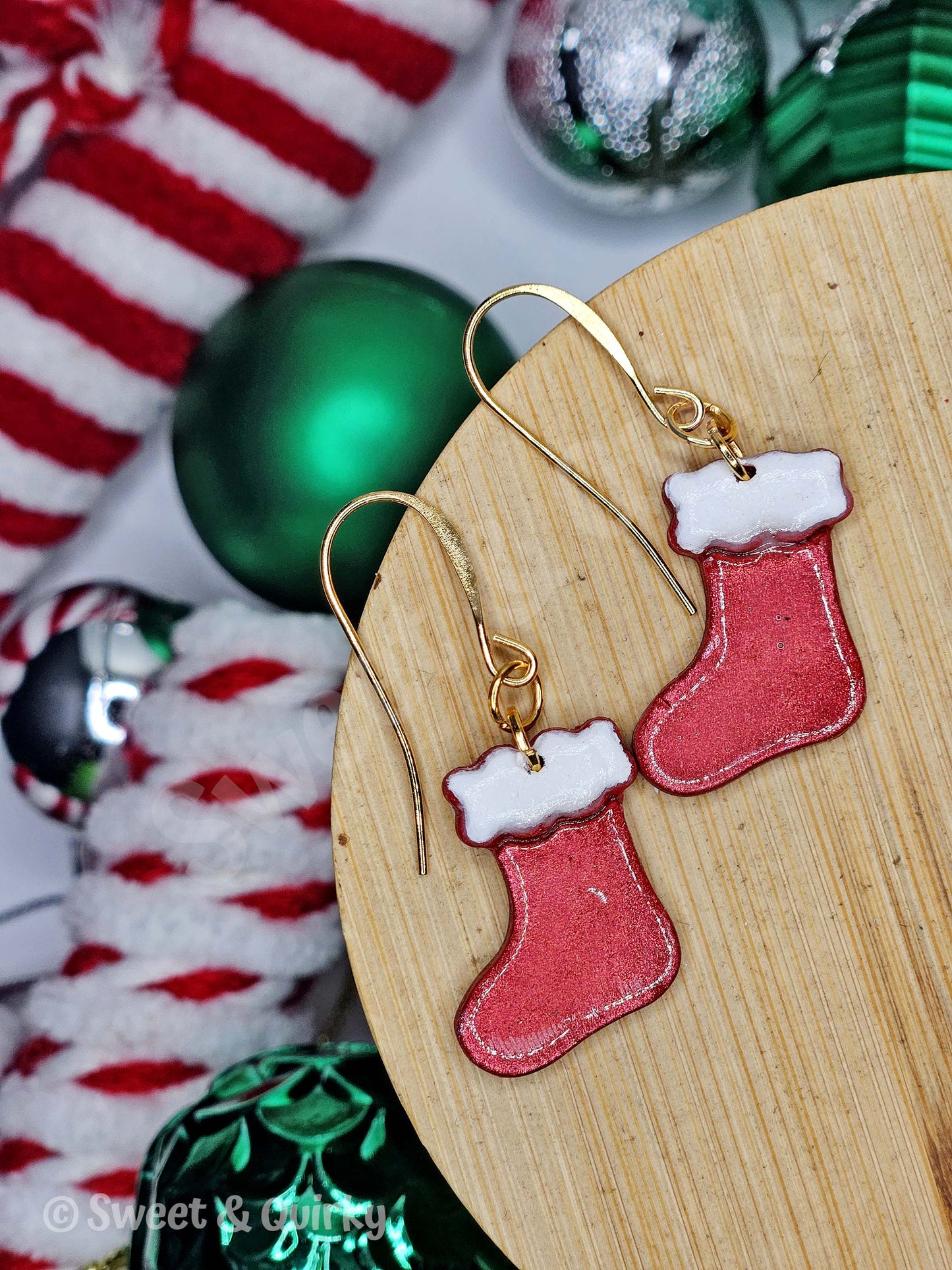 Red Stocking Earrings