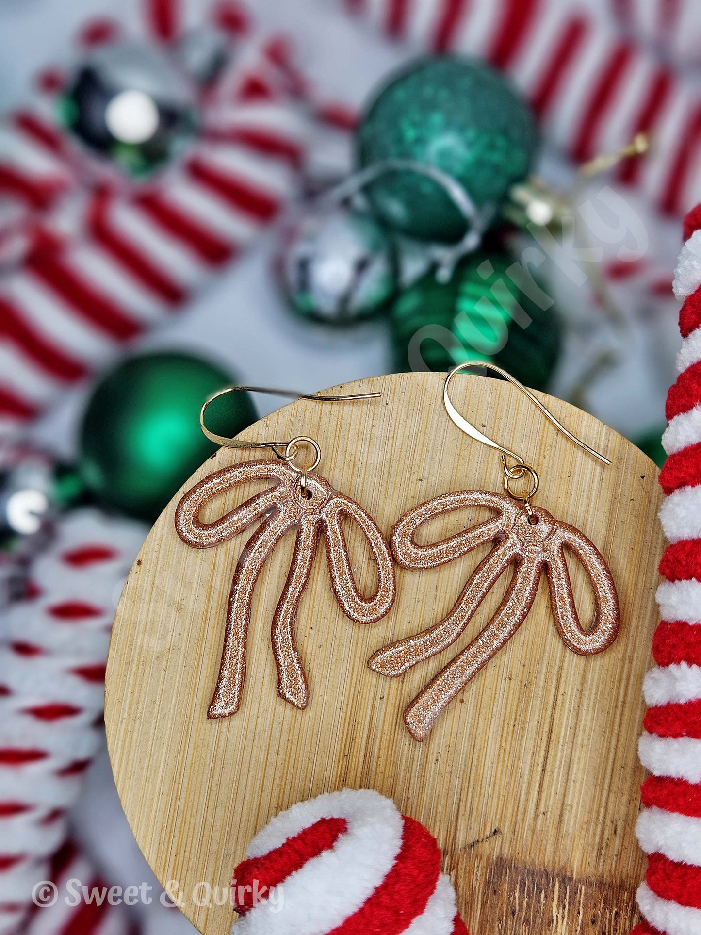 Christmas Ribbon Bow Earrings