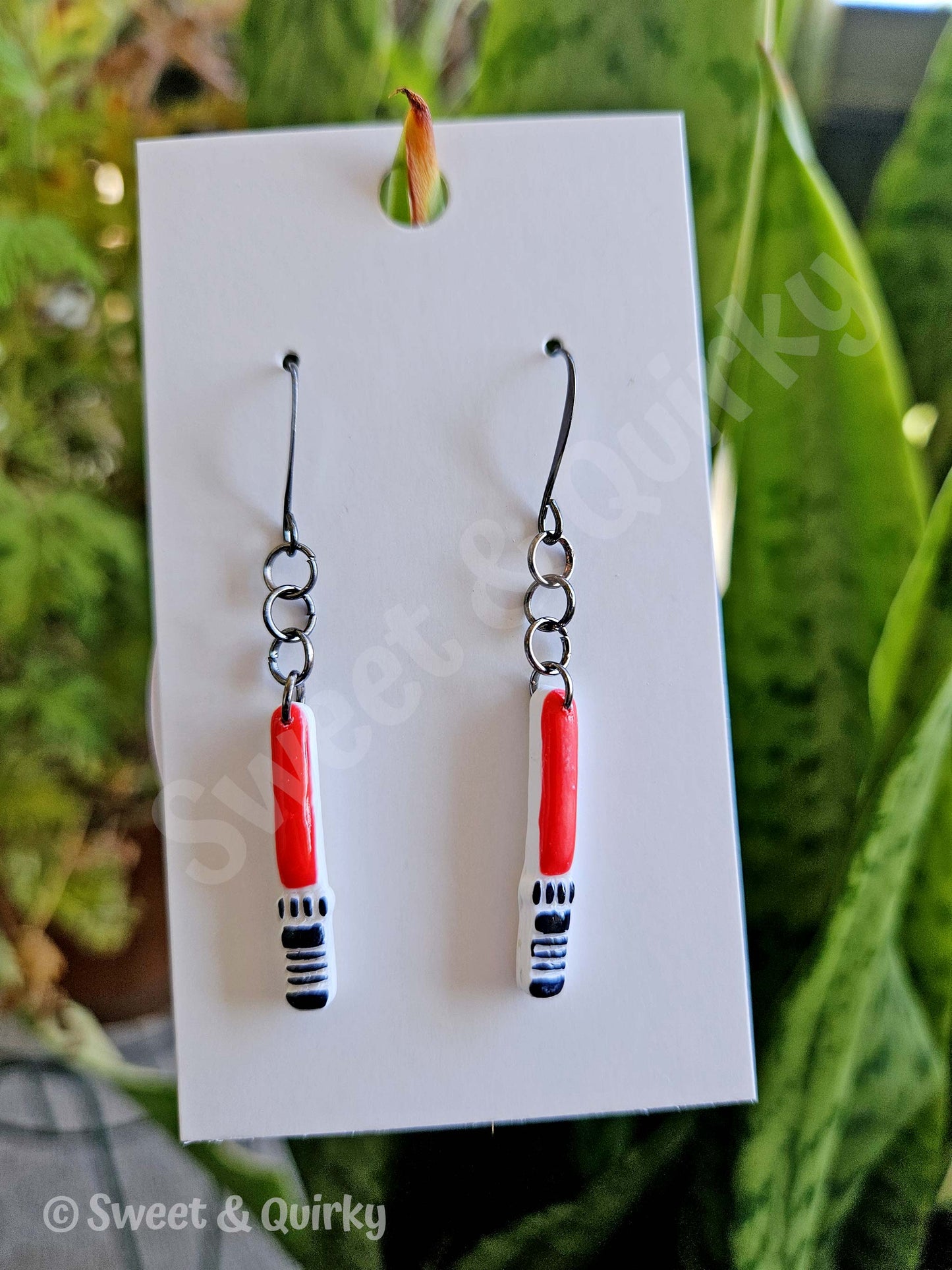 Sith and Jedi Lightsaber Earrings | Handmade Sci-Fi Gift