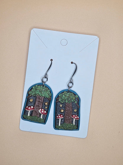 Mushroom Forest Arch Earrings
