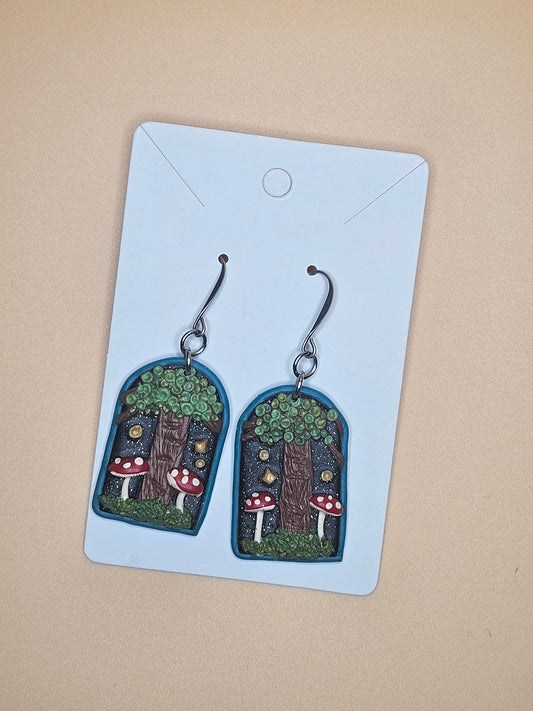 Mushroom Forest Arch Earrings