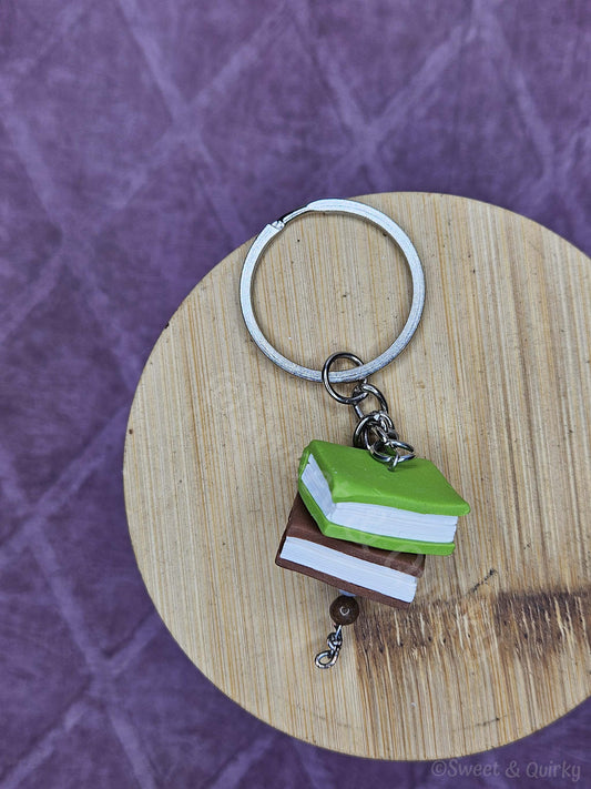 Stack of Books Keychain