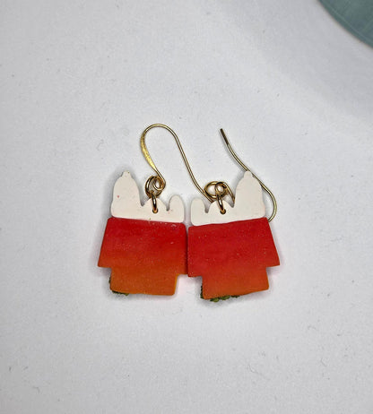 Beagle on Dog House Fall Earrings