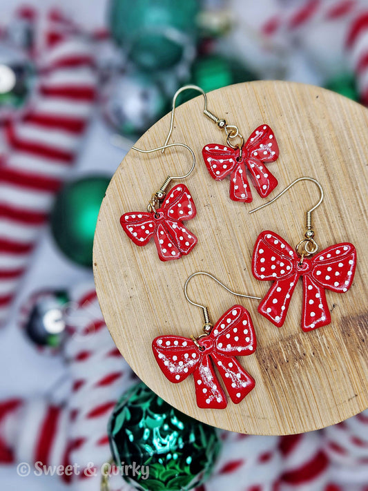 Christmas Bow Earrings
